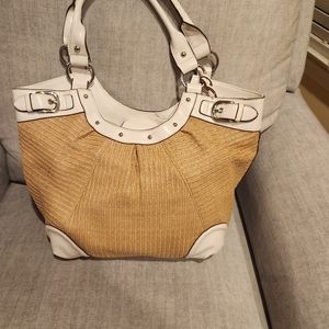 Large Ivory and Straw bag